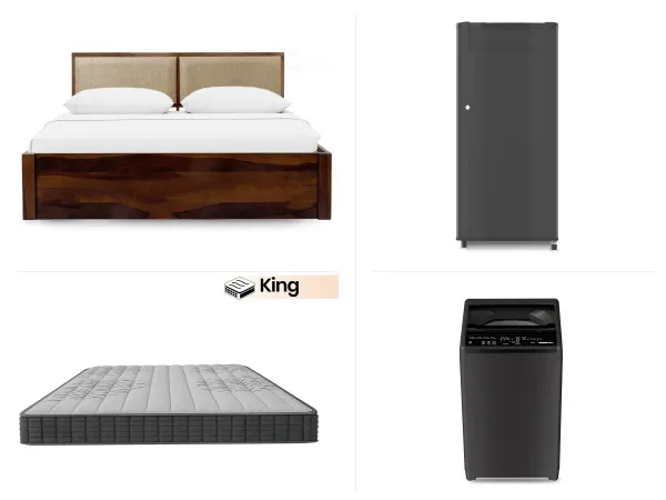 Vesta King Bed with Appliance Combo